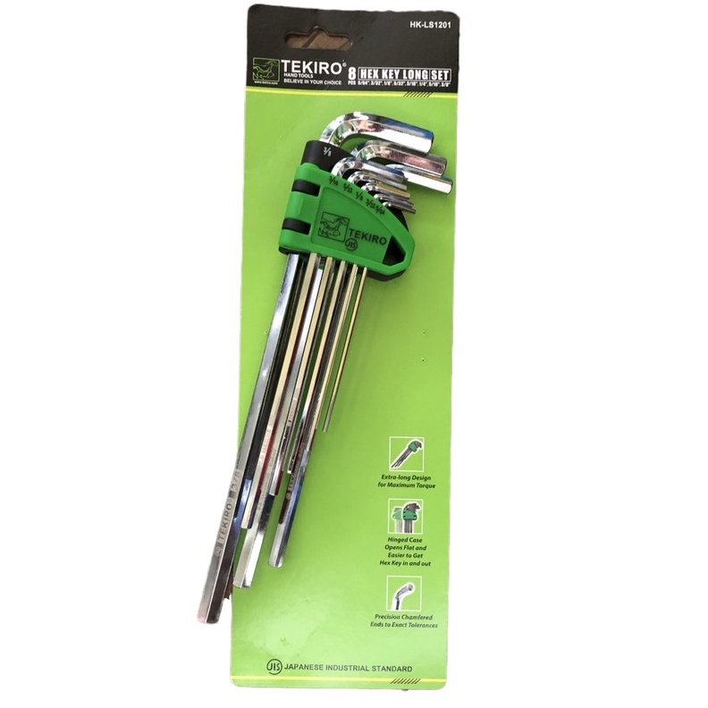 Kunci L Tekiro Set 8 Pcs - Kunci L Inci Set Tekiro 8 Pcs Panjang