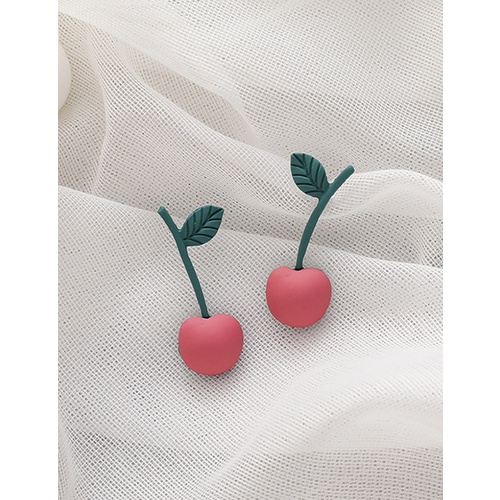 LRC Anting Tusuk Fashion Flowers Tulip Flower Cherry Alloy Earrings K80384