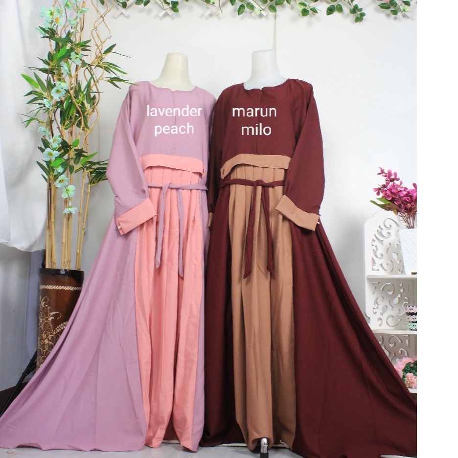 Gamis polos rempel Shappire ria ricis tengah polos simple baju remaja wanita L xxL jumbo big size