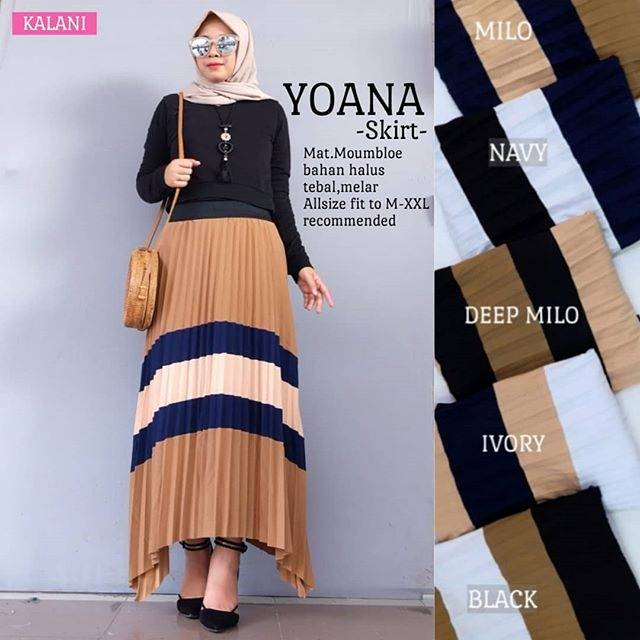 Yoana Skirt Rok Moumbloe Plisket Asimetris