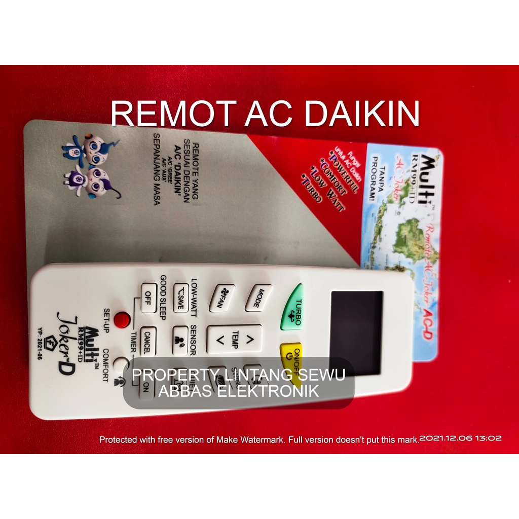 REMOT AC DAIKIN REMOT CONTROL AIR CONDITIONER DAIKIN