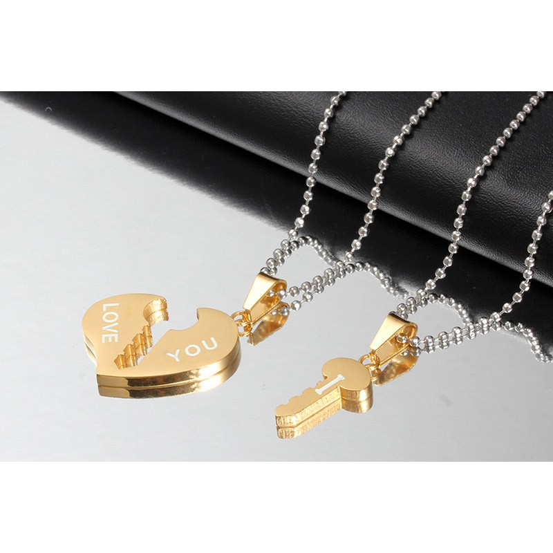 Kalung Couple / Kalung Pasangan / Kalung Titanium K003 Silver