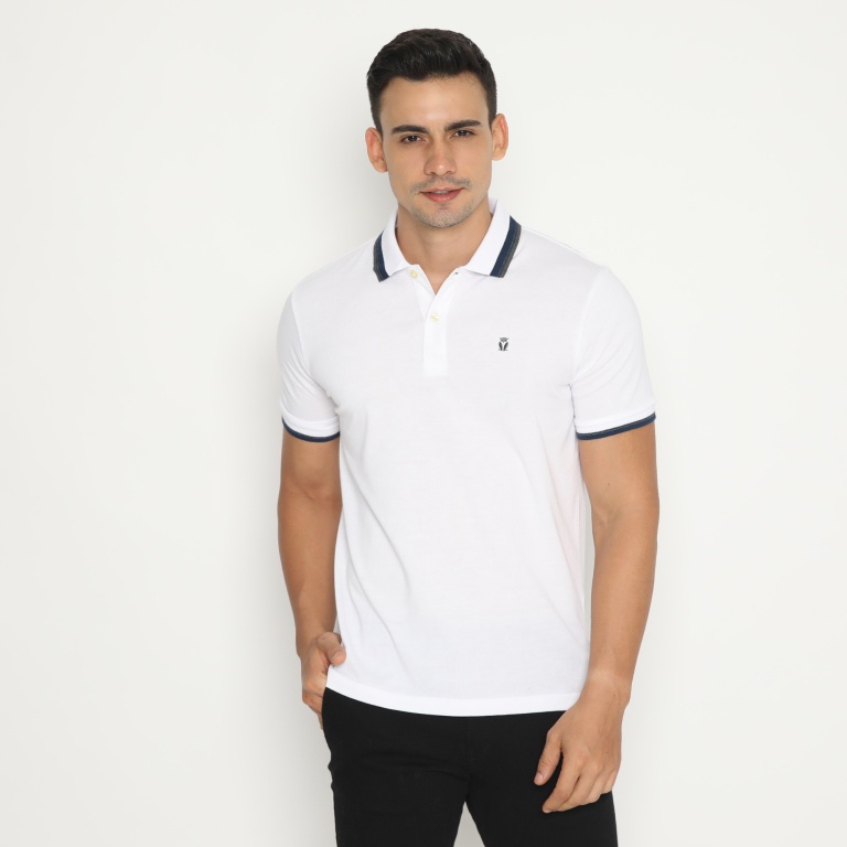 MATSUDA Kaos Polo Shirt Pria Kerah Aioi-WHITE