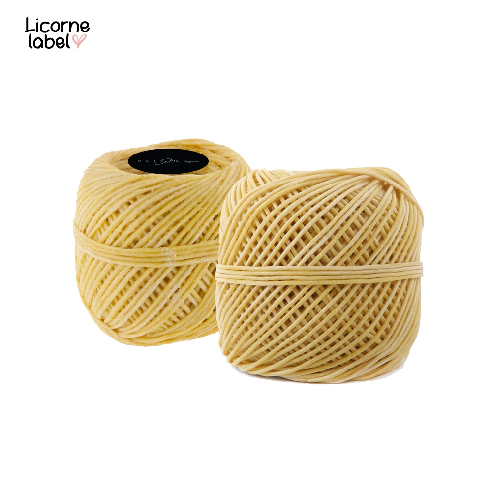 Elie Moise  Beeswax Coated Hemp Wick 100% Organik / sumbu lilin gulungan bahan tali rami