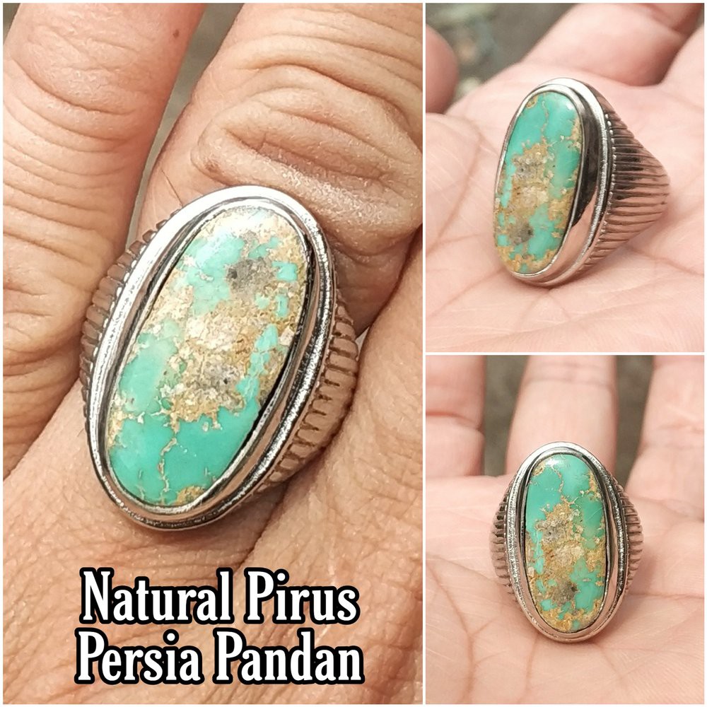 CINCIN BATU AKIK NATURAL PIRUS PERSIA MOTIF PANDAN HARGA TERMURAH