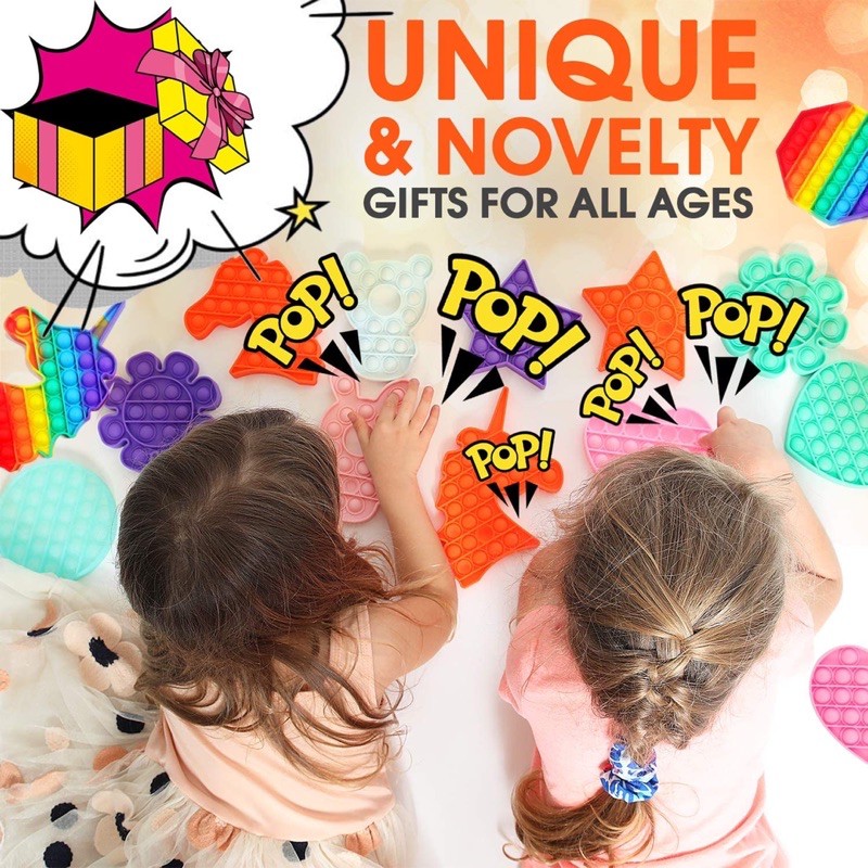 DELUNASHOP/ Pop it Tebal fidget/Mainan popit Mainan anak anti stress pop it rainbow jumbo tetris pop it-5