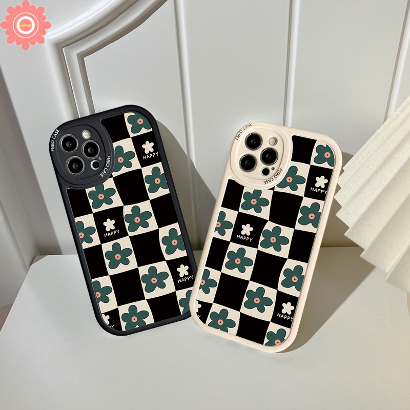 Casing Bunga Hijau Sastra Retro Realme C53 C55 10 Pro Plus C30 GT 9i 8i 6i 5i 7i 5c25 C25Y C25s C12 C35 C11 C17 C20 C3 C21 8 C15 C21Y C31 6 5s 8 6s 7 Checkerboar Soft Sarung