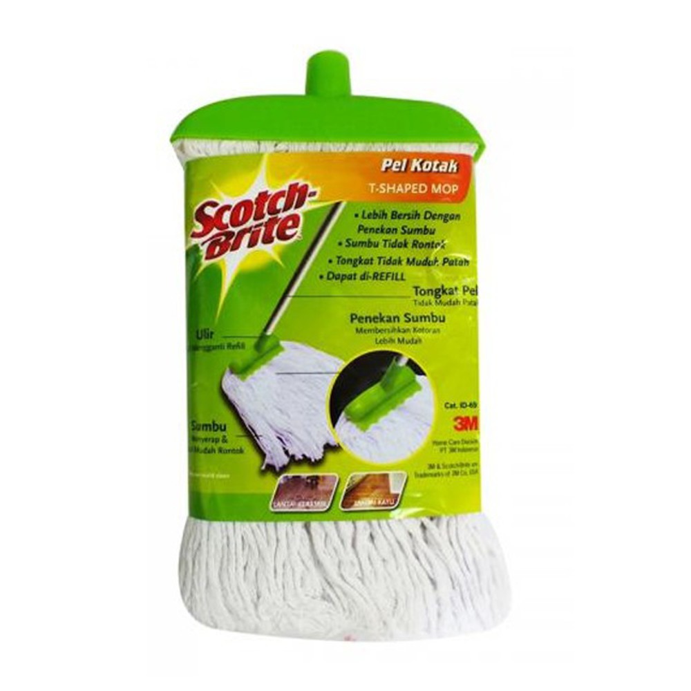 KAIN LAP PEL LANTAI SUMBU ULIR KATUN SCOTCH BRITE ID-69 REFILL ALAT PEL ID-68 PEL KOTAK MOP