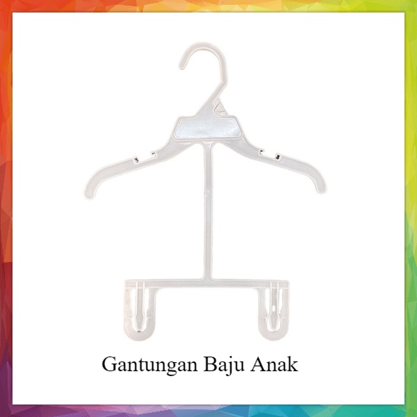 Gantungan Baju Anak / Hanger Setelan Anak / Hanger Baby Display Anak - Putih natural