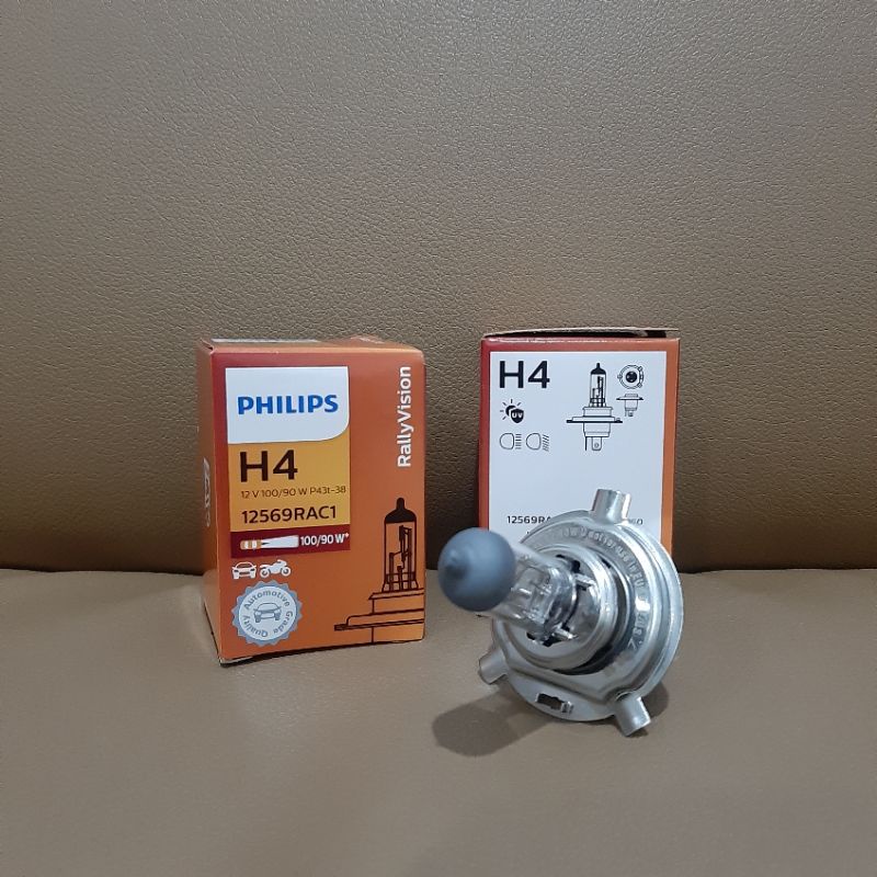 Lampu Bohlam Halogen Philips H4 12V 100/90W