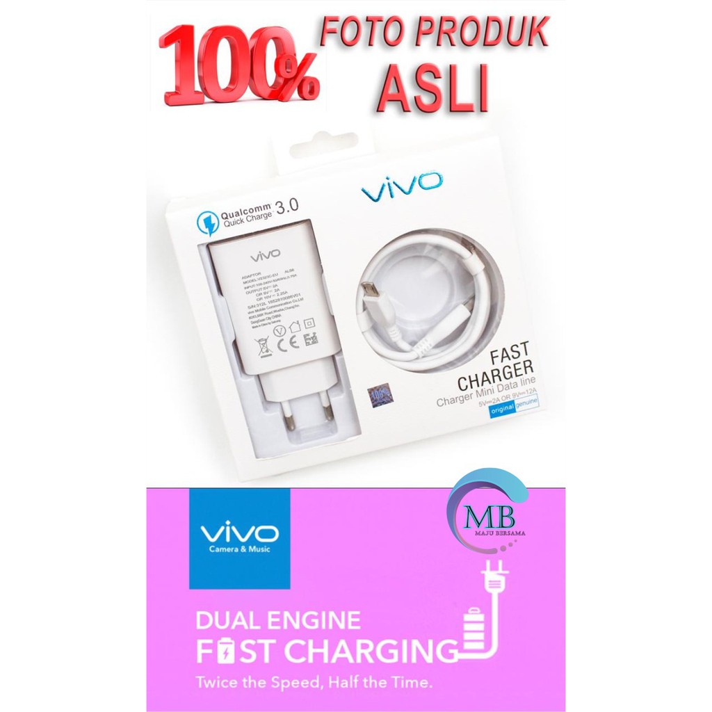 Charger Cashan Vivo V19 V17 V17 PRO Y83 Y81 V11 V15 V11 Y91c Y91 y93 y95 original Fast charcing Micro MB599