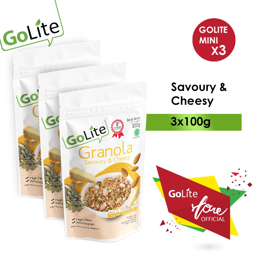 

Granola GoLite Savory & Cheesy Toasted Muesli 100g (Triple Pack)