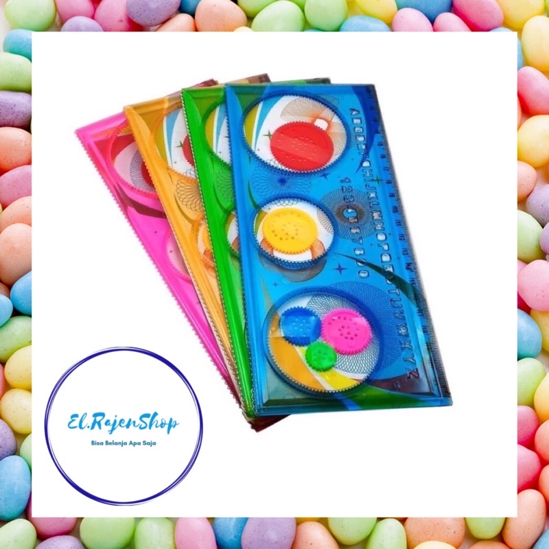

(1 Set) Penggaris Bunga Putar Ajaib Spirograph Mistar Dekorasi Huruf Simbol Scrapbook Hobi Kreatif