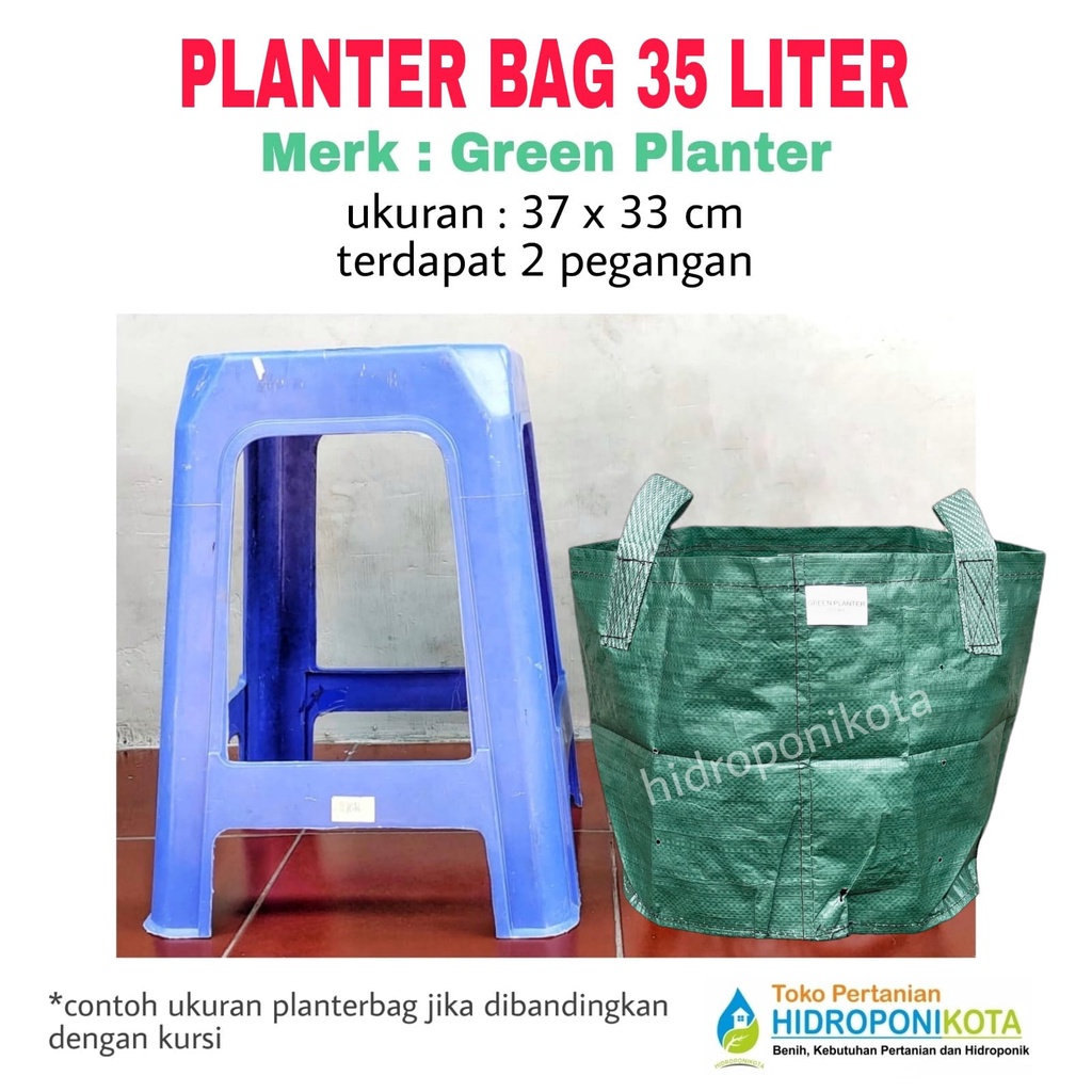 planter bag 35 liter - 37 x 33 cm - Merk green planter