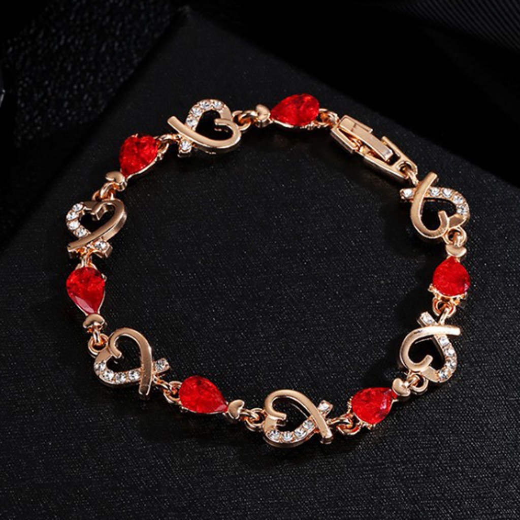 Hu Hu Hu Hu Hu Alat Bantu Pasang Kacamata♡ Gelang Rantai Bentuk Hati Aksen Berlian Imitasi Warna-Warni Bahan Zinc Alloy Untuk Wanita