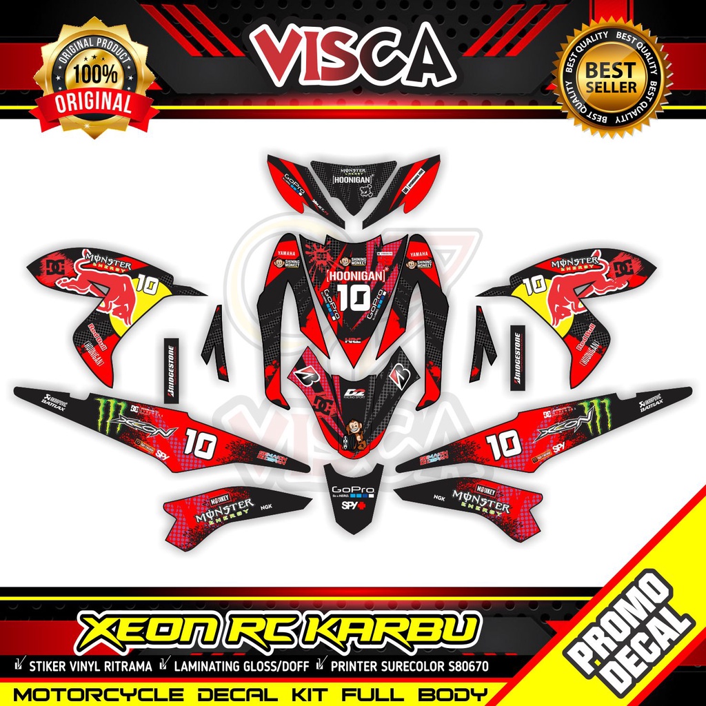 Decal Xeon Rc Full Body Stiker Xeon Rc Karbu Full Body Redbull