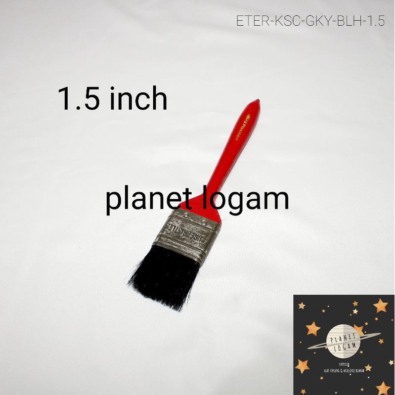 Kuas Cat Gagang Kayu Bulat Hulu Hitam Uk. 1.5" ETERNA