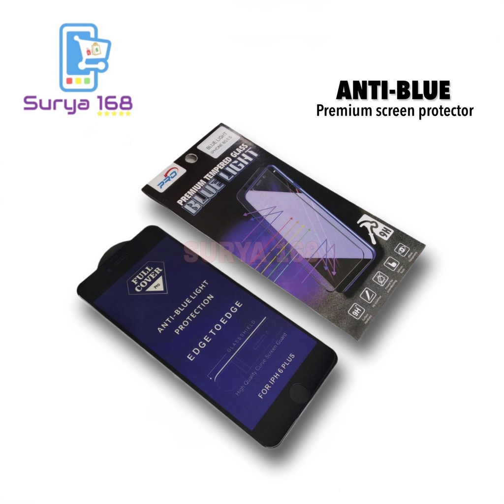 TEMPRED GLASS ANTI GORES BLUE LIGHT  TEMPREDGLASS TEMPERED GLASS ANTI RADIASI BLUELIGHT FULL 5 / 6 / 6S / 7 / 8 PLUS / X / XR / 11 / 12 / 13 PRO MAX