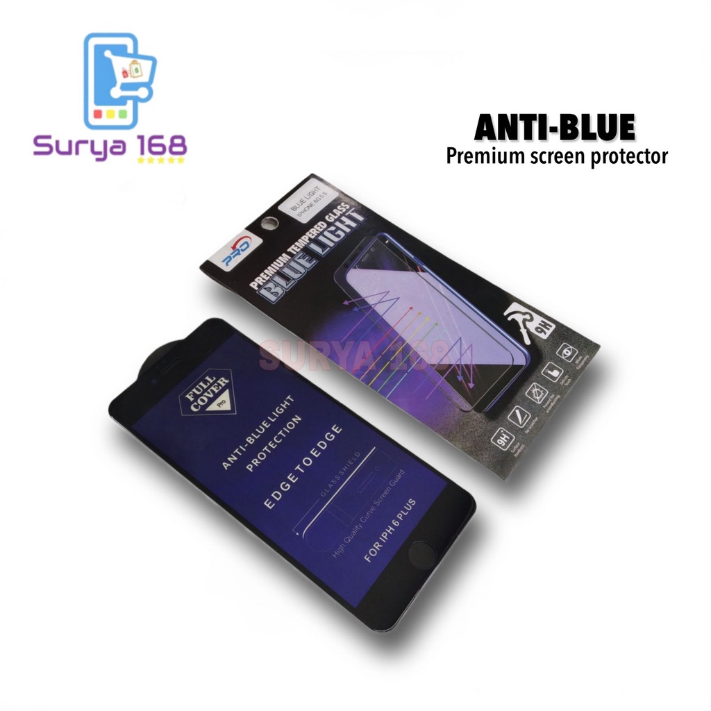 TEMPRED GLASS ANTI GORES BLUE LIGHT  TEMPREDGLASS TEMPERED GLASS ANTI RADIASI BLUELIGHT FULL 5 / 6 / 6S / 7 / 8 PLUS / X / XR / 11 / 12 / 13 PRO MAX