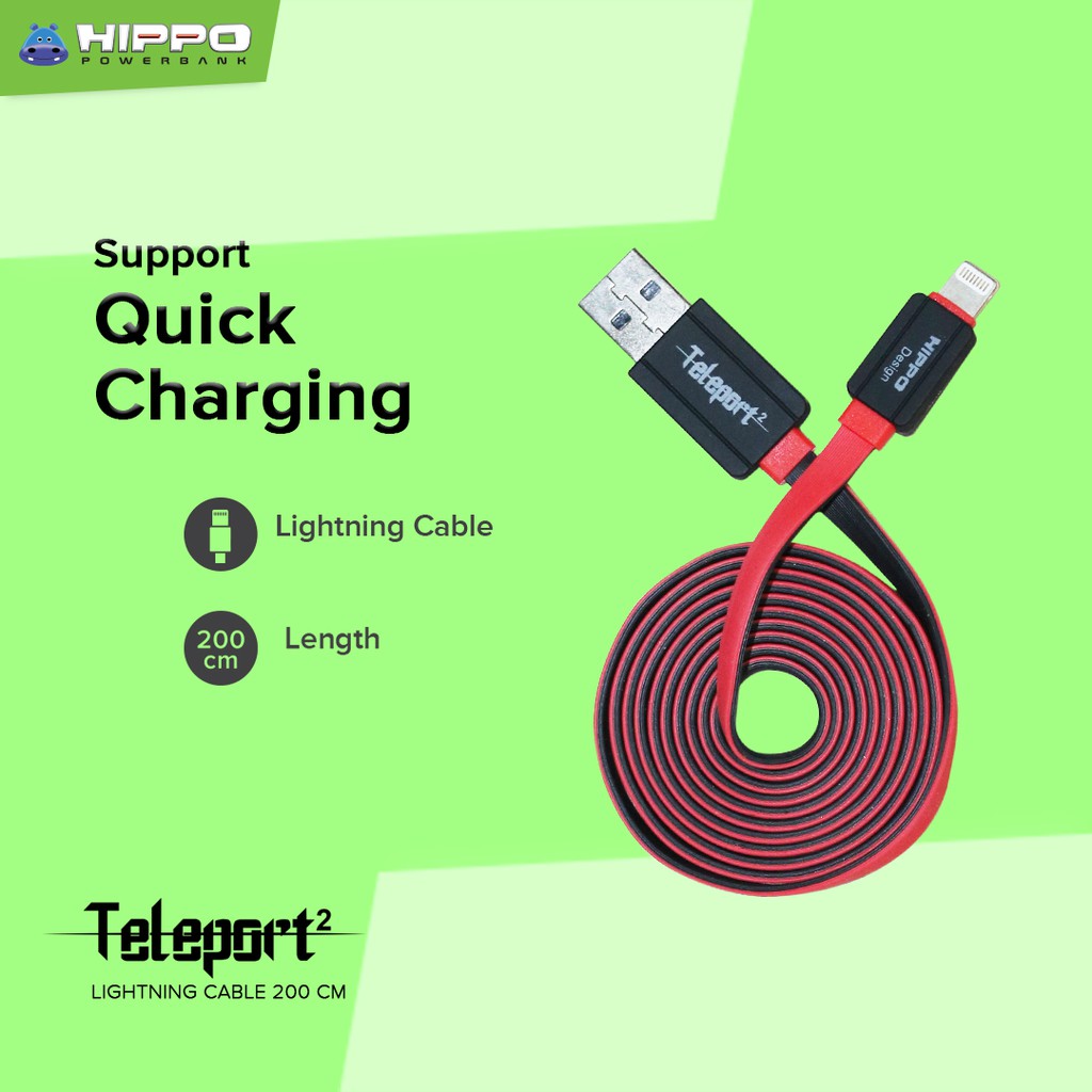 Hippo Java Lightning 100 Cm Kabel Data Charger Iphone 5 6 7 Ipad Mini