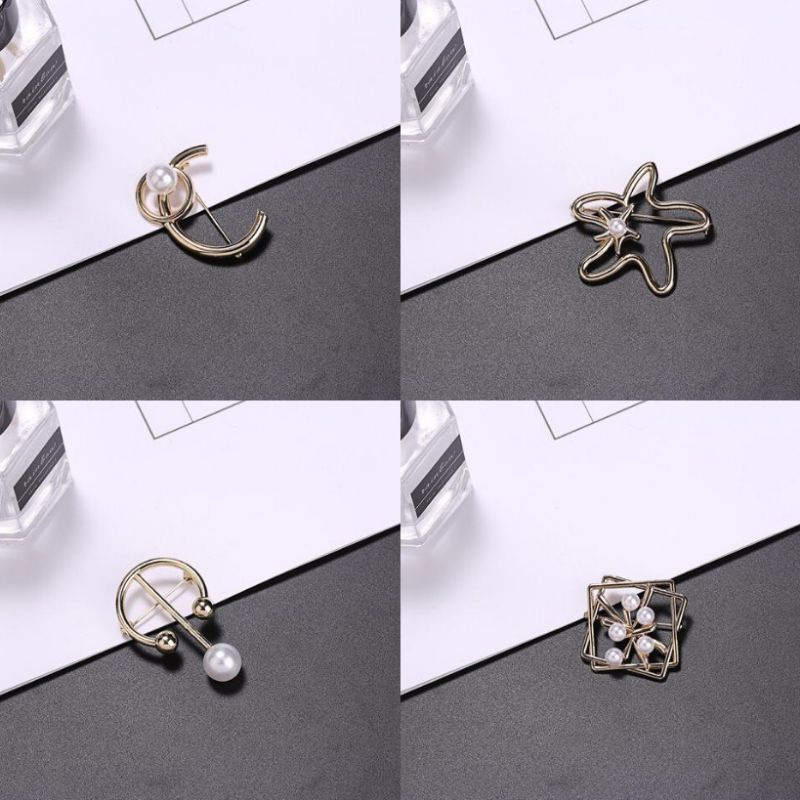 Bros geometri || Bros bahu geometri mutiara elegan || Sasa hijab