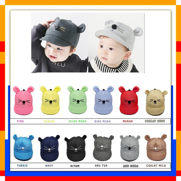 Topi Bayi Karakter Kucing / Topi Kucing Bayi / Topi Bayi Lucu BB-28