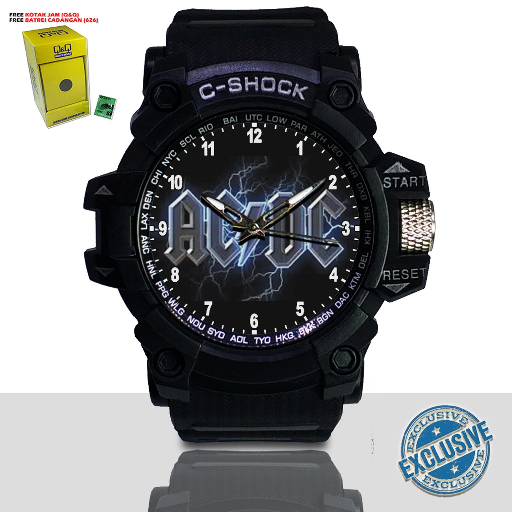 (EXCLUSIVE ) JAM TANGAN ACDC WATER RESIST FREE BOX DAN BATREI - NO.15