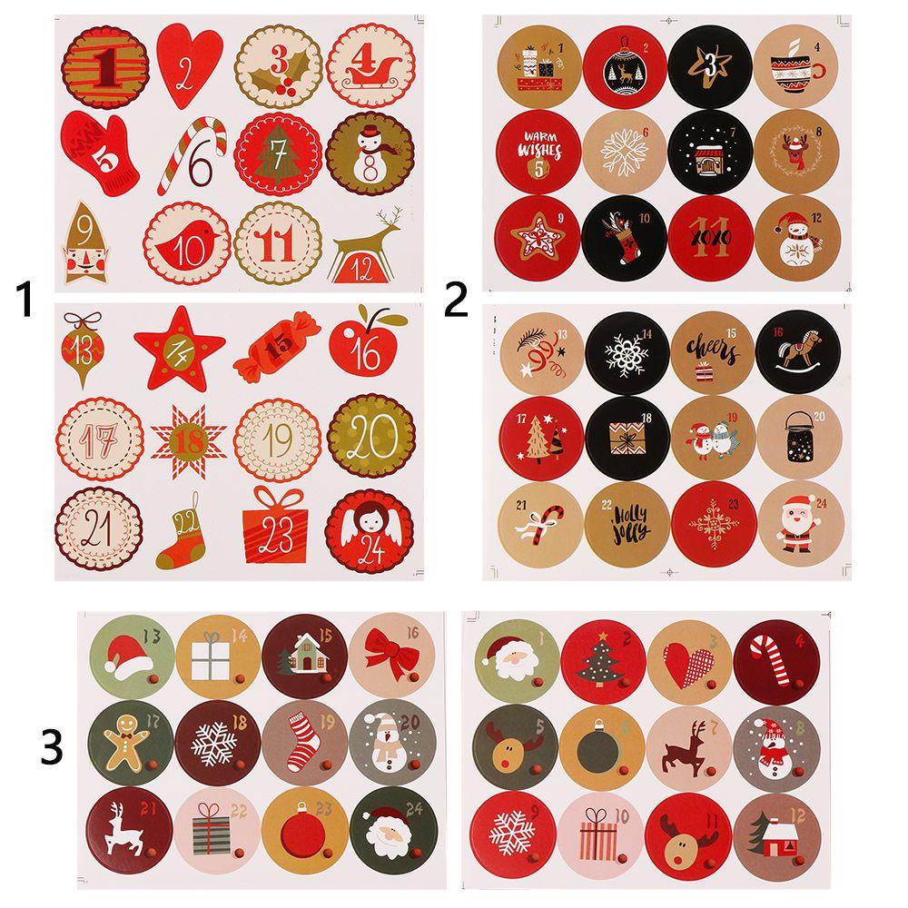 Solighter Christmas Paper Sticker Cookie Ornaments Candy Sealing Number Stiker