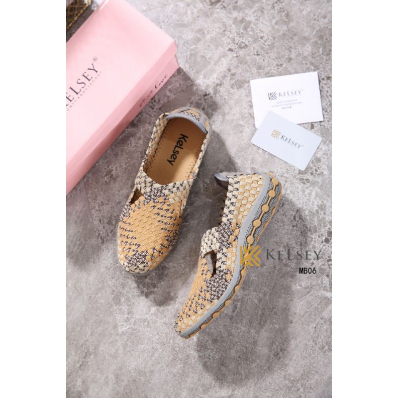 (GRATIS ALAS KAKI) Kelsey Sepatu Rajut Wanita  Kelsey / Sepatu Flat Rajut Wanita  MB06 Flats Shoes Rajut anyaman