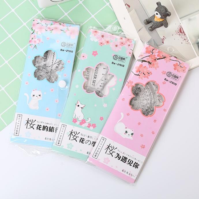 

`````````] Penggaris Set 4 in 1 Ruler Stationery Lucu RL0018