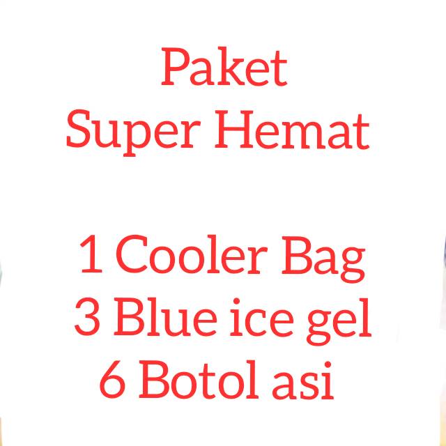 PROMO ! TAS ASI  asip mino Termurah + 3 BLUE ICE GEL  + 6 BOTOL ASI  / PAKET SUPER HEMAT COOLER BAG ASI ASIP S1 / promo beli cooler bag free pouch kosmetik