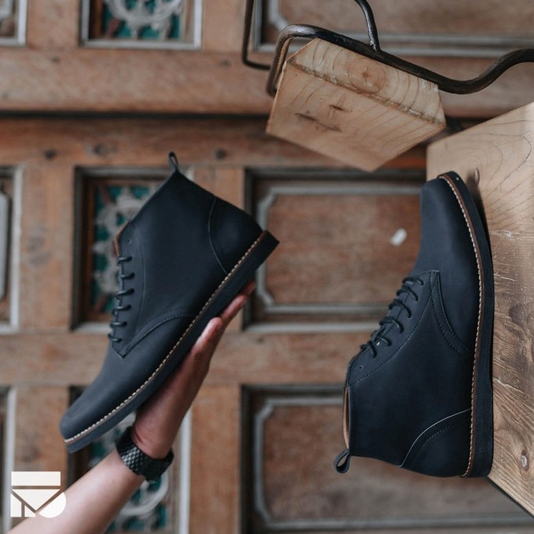 Sepatu Vintage Klasik Sporty Pria Cowok Men Boots Original Footwear | ELEANOR BLACK | FORIND x FSTP