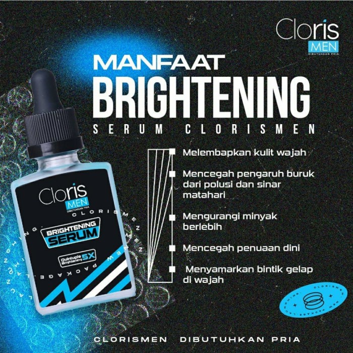 Clorismen Brightening Serum Flek Hitam Wajah Pria Pemutih Muka Cowok Penyamar Noda Hitam Flek Kulit Wajah