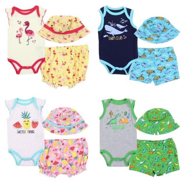 jumper bayi anak newborn kaos adem import Animal baby set (free hat ) cewek cowok