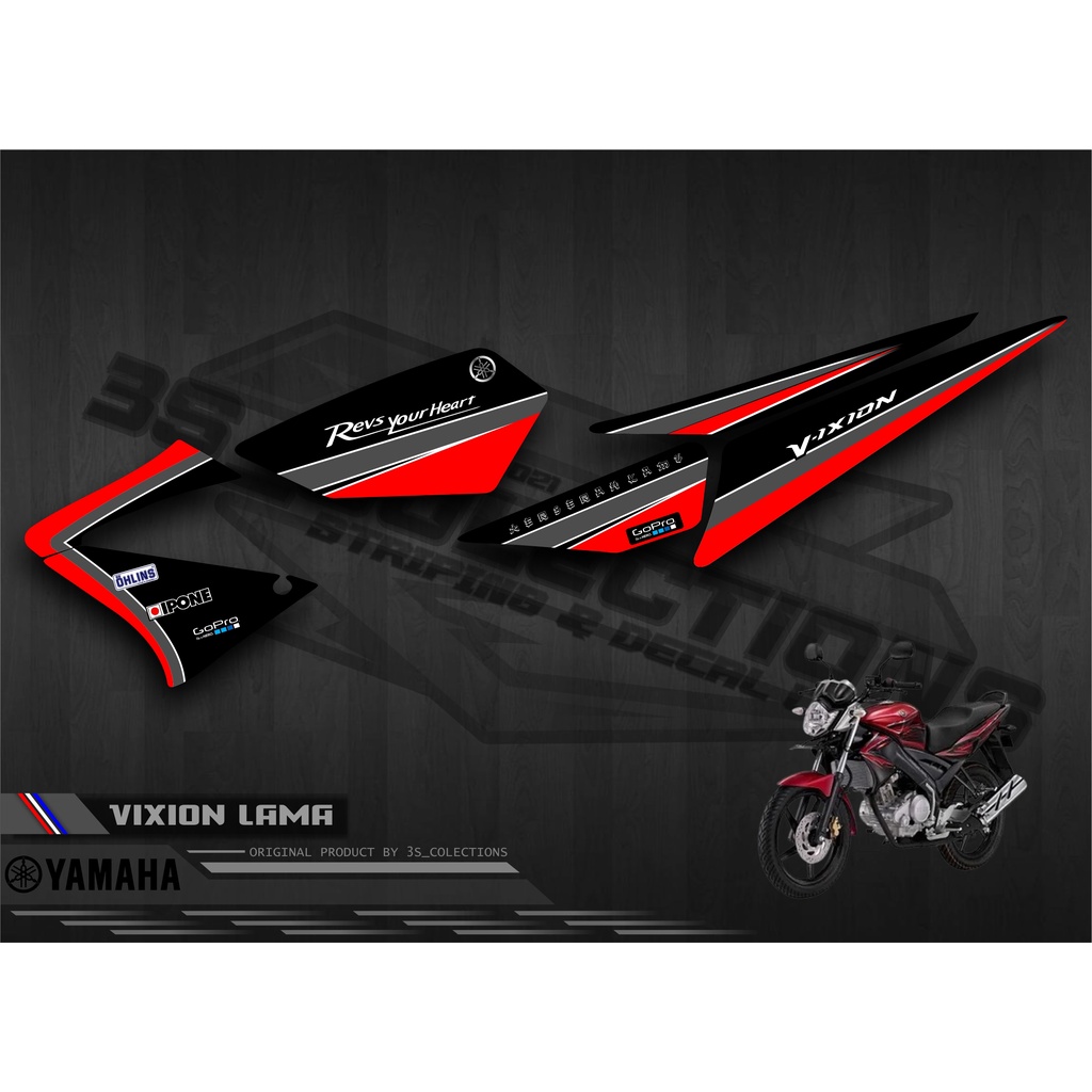 Striping Vixion Old - Stiker Variasi Lis Motor Motif Grafis Simple