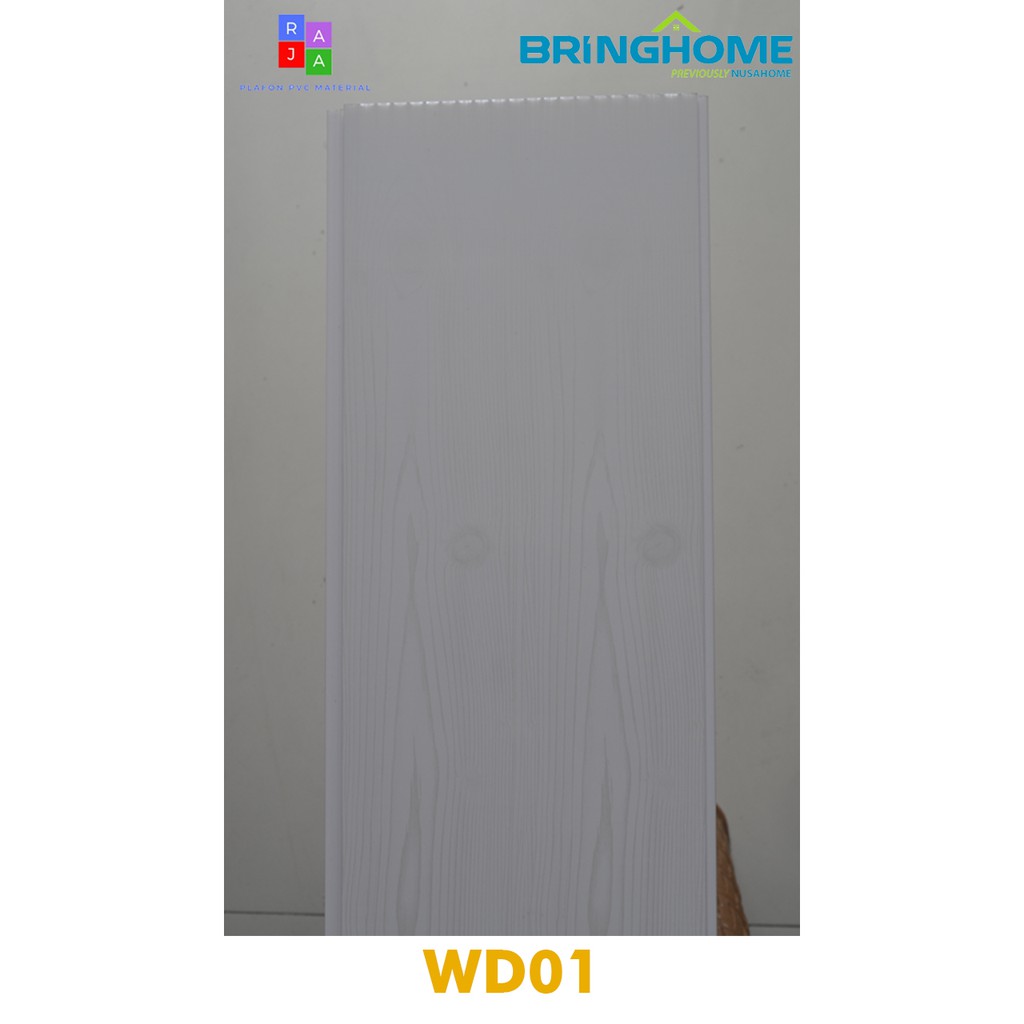  Plafon  PVC  Mewah Motif  Putih  Kayu WD01 Harga Permeter 