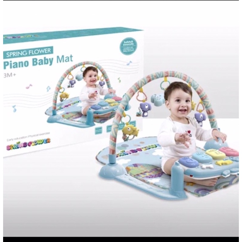 mainan Piano mat baby play mat play gym kick n play piano