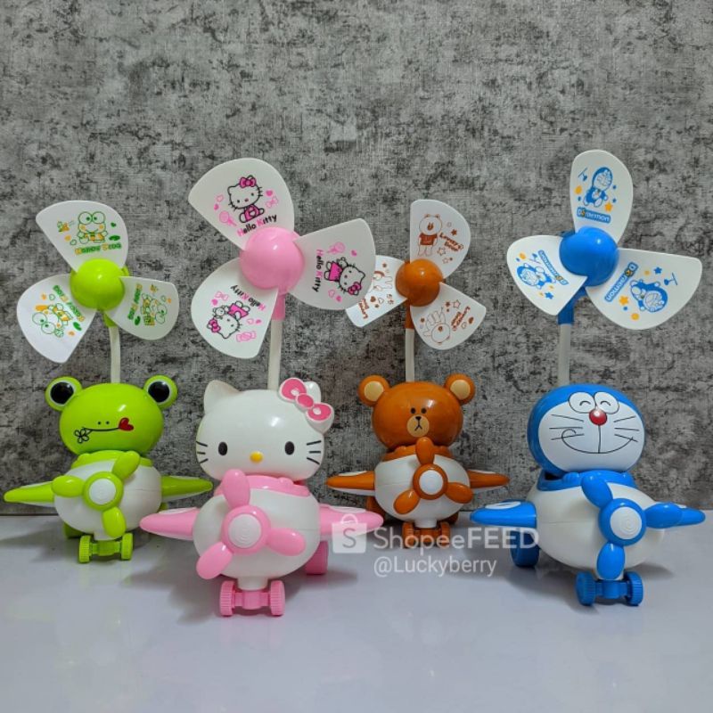 Lampu Tidur LED + Minifan Pesawat Karakter MH1072