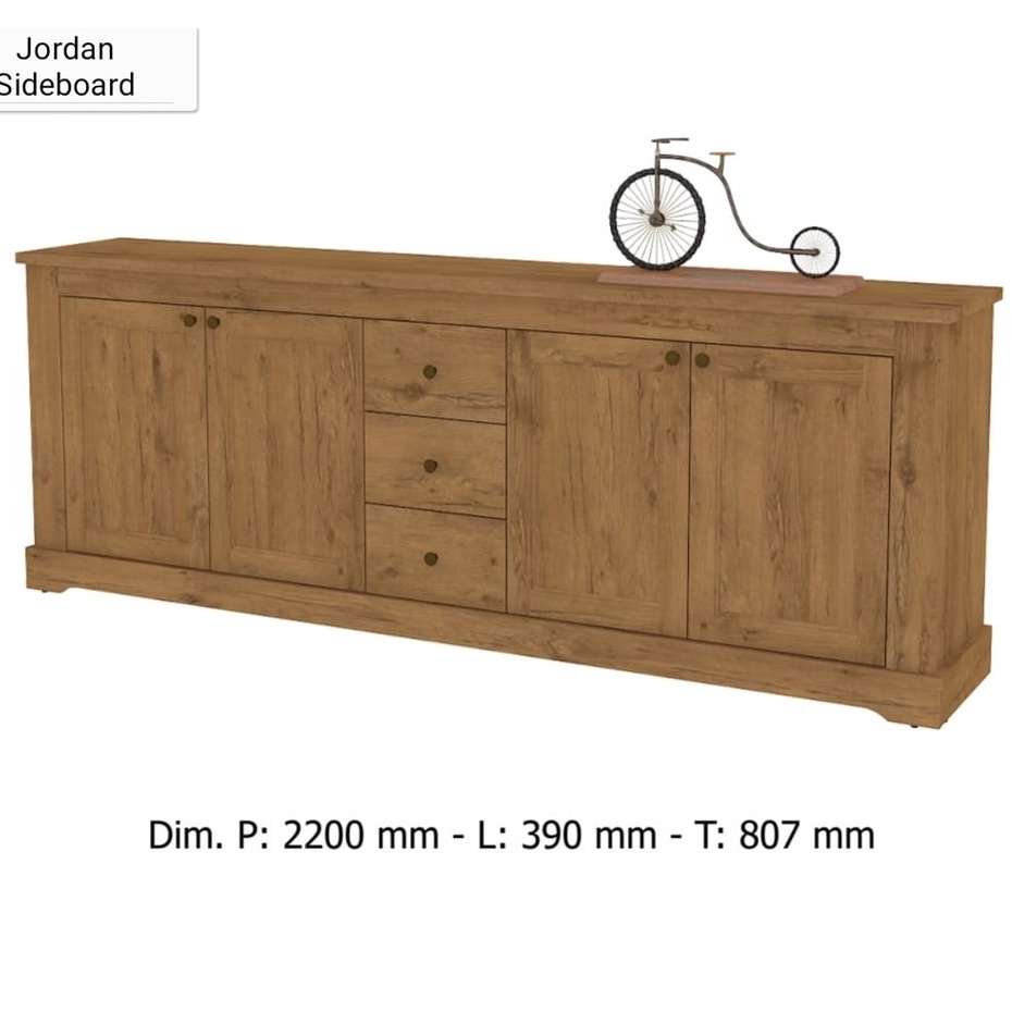 MELODY Bufet Serbaguna - Meja Samping Multifungsi 220cm - Meja TV Minimalis Jordan SideBoard - VW Fu