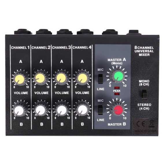 Ammoon Console Mixer Karaoke Audio 8 Channel Murah Mikser Sound System Mini Soundsystem Terbaru