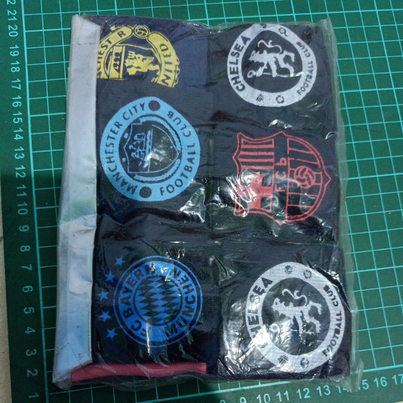 12 pcs Deker tangan kain motif bola isi 1 lusin