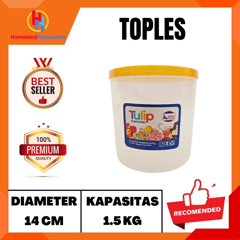 (SIAP KIRIM) TOPLES/ TOPLES MAKANAN/ TOPLES CANISTER/ TOPLES TULIP/ TOPLES SEAL 1,5 KG