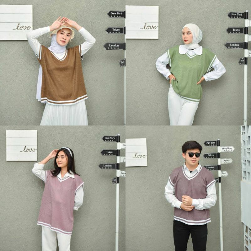 Sweater Rompi Pevita Vest Wanita Sweater rajut Kekinian Sweater Rompi Pevita Vest Wanita Sweater rajut Kekinian