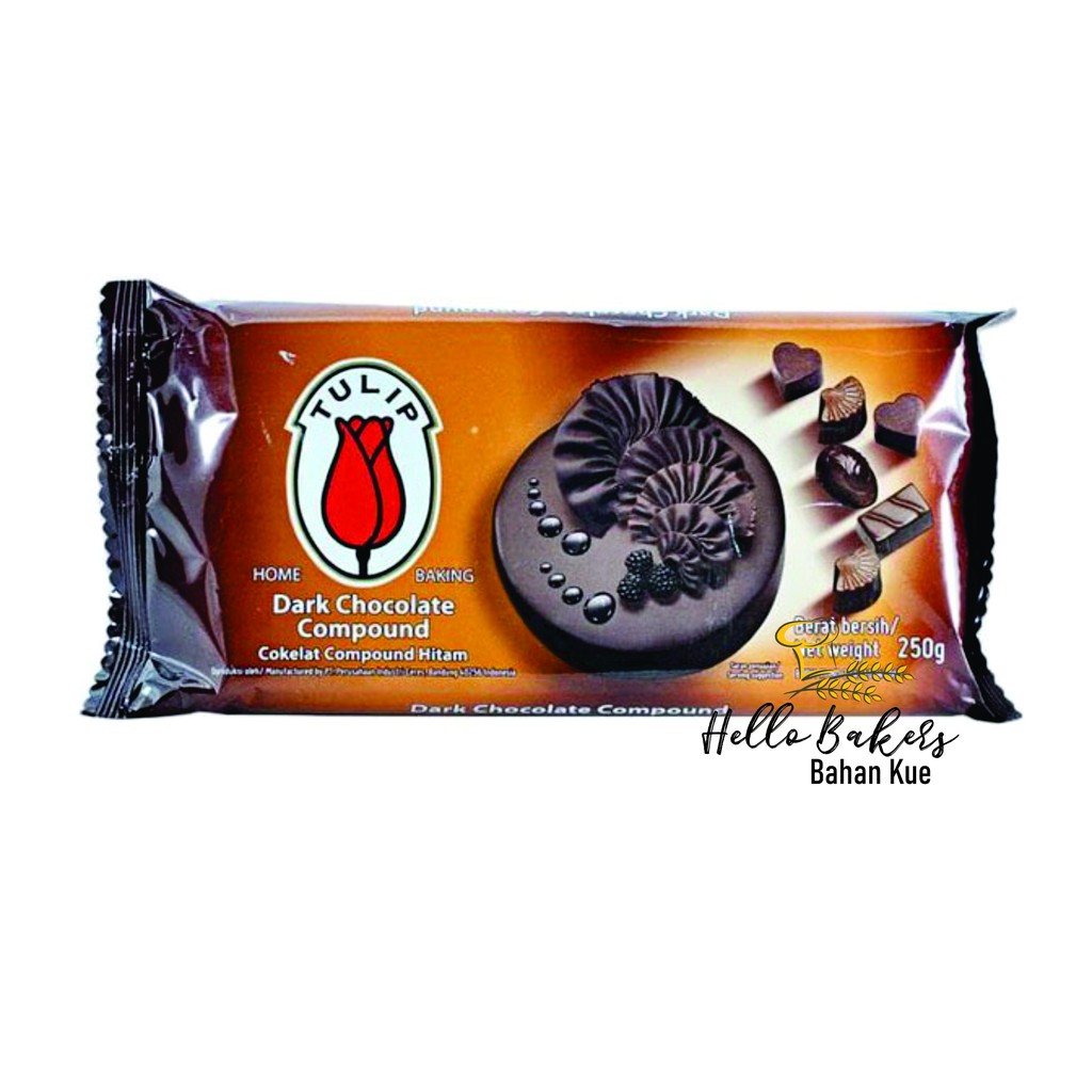 

COKLAT TULIP DARK COMPOUND 250GR / TULIP COKLAT / COKLAT TULIP / COKLAT MASAK / TULIP