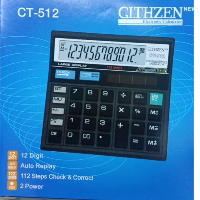 

[WFQ✵] ✉ Kalkulator CT 512 12 Digit -Kalkulator Check / Kakulator Dagang Besar / Calculator CT 512 M