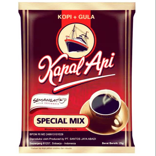 Kopi Kapal Api SPECIAL MIX Kopi+Gula 25 gram