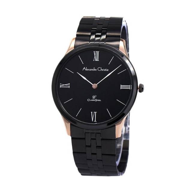 Jam Tangan Alexandre Christie AC 8508 LH Black Rosegold Wanita / Cewek Original