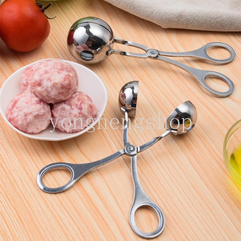 Sendok Pembuat Bakso Ikan / Babi / Daging DIY Bahan Stainless Steel