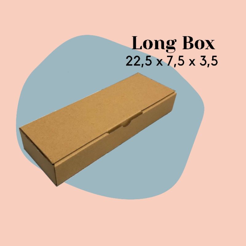 

LONG BOX // KARDUS DIE CUT KARTON COKLAT PACKAGING 22.5x7.5x3.5 | DUS OLSHOP PANJANG