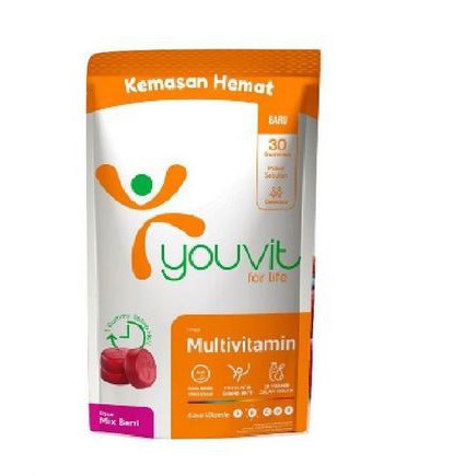 Best Seller!! YOUVIT Multivitamin Gummy Dewasa Pouch Isi 30 Gummy / MULTIVITAMIN DEWASA